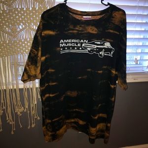 Muscle Car Graphic Bleach Dye T-Shirt